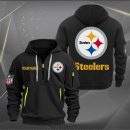 Pittsburgh Steelers Logo NFL Quarter Zip Hoodie Ver 253