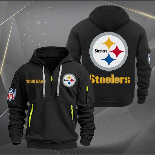 Pittsburgh Steelers Logo NFL Quarter Zip Hoodie Ver 253