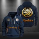Pittsburgh Steelers Golden Logo NFL Quarter Zip Hoodie