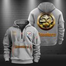 Pittsburgh Steelers Golden Logo NFL Quarter Zip Hoodie