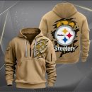 Pittsburgh Steelers Scratch Logo NFL Quarter Zip Hoodie Ver 232