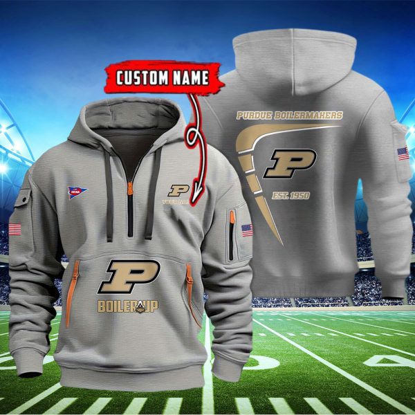 Purdue Boilermakers Quarter Zip Hoodie Ver 56 - Image 3