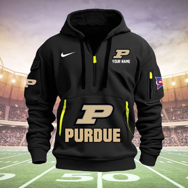 Purdue Boilermakers Quarter Zip Hoodie Ver 61 - Image 2