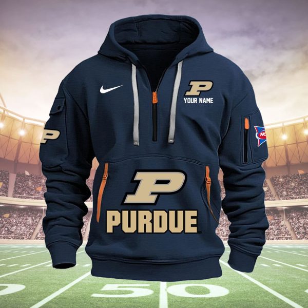 Purdue Boilermakers Quarter Zip Hoodie Ver 61 - Image 3