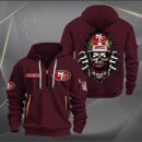 San Francisco 49ers Football Player Skull Quarter Zip Hoodie