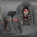 San Francisco 49ers Football Player Skull Quarter Zip Hoodie
