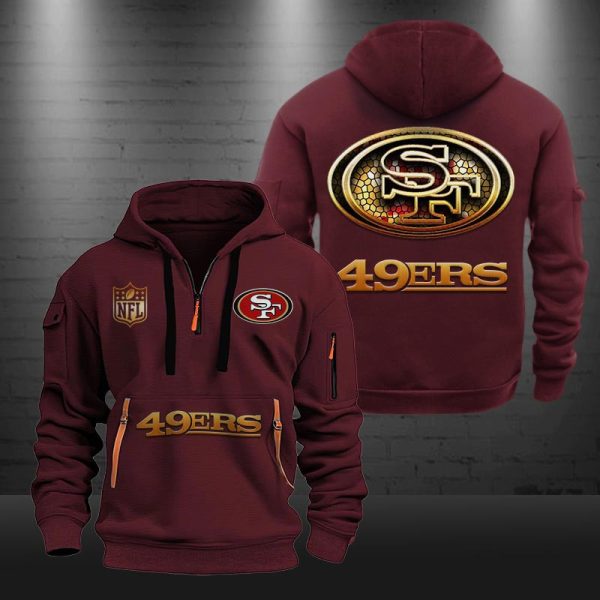 San Francisco 49ers Golden Logo NFL Quarter Zip Hoodie