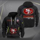 San Francisco 49ers Monster Scratch 2 Logo NFL Quarter Zip Hoodie