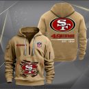 San Francisco 49ers Monster Scratch 2 Logo NFL Quarter Zip Hoodie