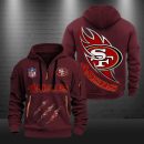 San Francisco 49ers Monster Scratch Logo NFL Quarter Zip Hoodie