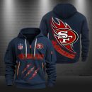 San Francisco 49ers Monster Scratch Logo NFL Quarter Zip Hoodie
