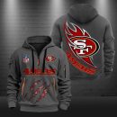 San Francisco 49ers Monster Scratch Logo NFL Quarter Zip Hoodie