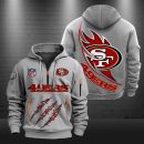 San Francisco 49ers Monster Scratch Logo NFL Quarter Zip Hoodie