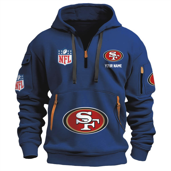San Francisco 49ers Premium NFL Quarter Zip Hoodie - Image 4