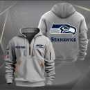 Seattle Seahawks Logo NFL Quarter Zip Hoodie Ver 263