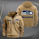 Seattle Seahawks Logo NFL Quarter Zip Hoodie Ver 263