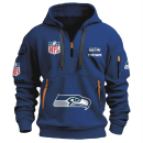 Seattle Seahawks Premium NFL Quarter Zip Hoodie