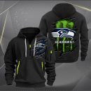 Seattle Seahawks Scratch Logo NFL Quarter Zip Hoodie Ver 239