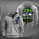 Seattle Seahawks Scratch Logo NFL Quarter Zip Hoodie Ver 239