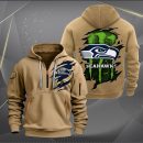Seattle Seahawks Scratch Logo NFL Quarter Zip Hoodie Ver 239
