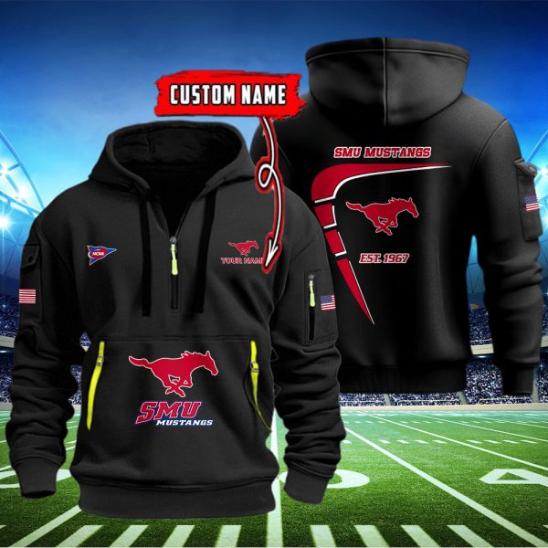 SMU Mustangs Quarter Zip Hoodie