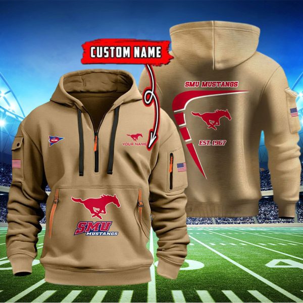 SMU Mustangs Quarter Zip Hoodie - Image 2