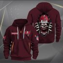 Tampa Bay Buccaneers Football Player Skull Quarter Zip Hoodie