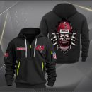 Tampa Bay Buccaneers Football Player Skull Quarter Zip Hoodie