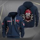 Tampa Bay Buccaneers Football Player Skull Quarter Zip Hoodie