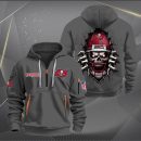 Tampa Bay Buccaneers Football Player Skull Quarter Zip Hoodie