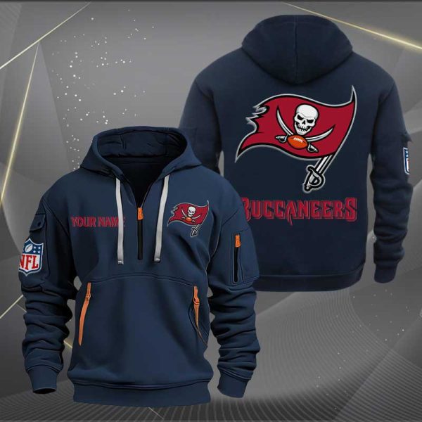 Tampa Bay Buccaneers Logo NFL Quarter Zip Hoodie Ver 275 - Image 2