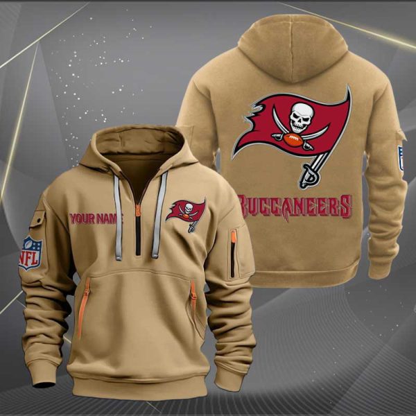 Tampa Bay Buccaneers Logo NFL Quarter Zip Hoodie Ver 275 - Image 4