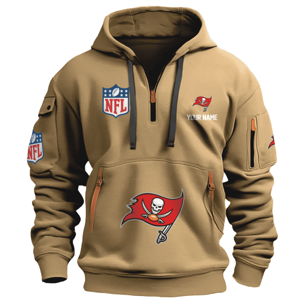 Tampa Bay Buccaneers Premium NFL Quarter Zip Hoodie - Image 3
