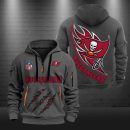 Tampa Bay Buccaneers Monster Scratch Logo NFL Quarter Zip Hoodie