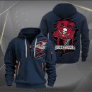 Tampa Bay Buccaneers Scratch Logo NFL Quarter Zip Hoodie Ver 237