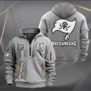 Tampa Bay Buccaneers White Logo NFL Quarter Zip Hoodie