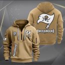 Tampa Bay Buccaneers White Logo NFL Quarter Zip Hoodie