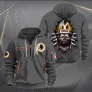 Washington Commanders Football Player Skull Quarter Zip Hoodie