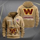 Washington Commanders Monster Scratch 2 Logo NFL Quarter Zip Hoodie