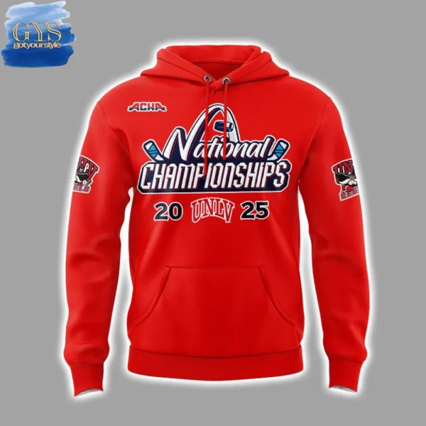 UNLV Hockey 2025 Acha National Champions Hoodie - Image 2