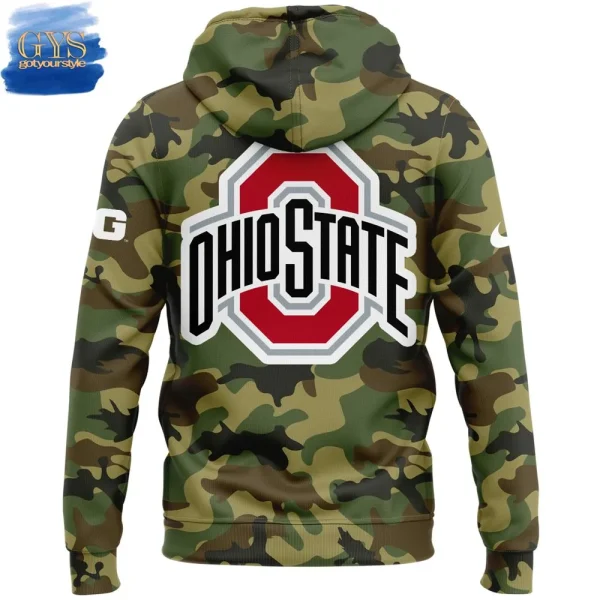 Ohio State Buckeyes Our Honor Defend Military Camo Hoodie - Image 3