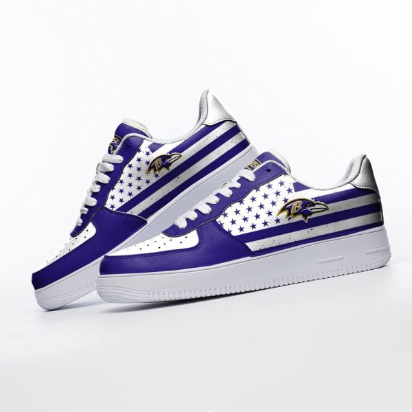 Baltimore Ravens NFL Air Low-Top Sneakers Shoes For Men And Women - Image 3