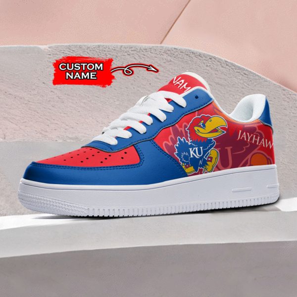 Kansas Jayhawks NCAA Air Low-Top Sneakers Shoes For Men And Women - Image 2