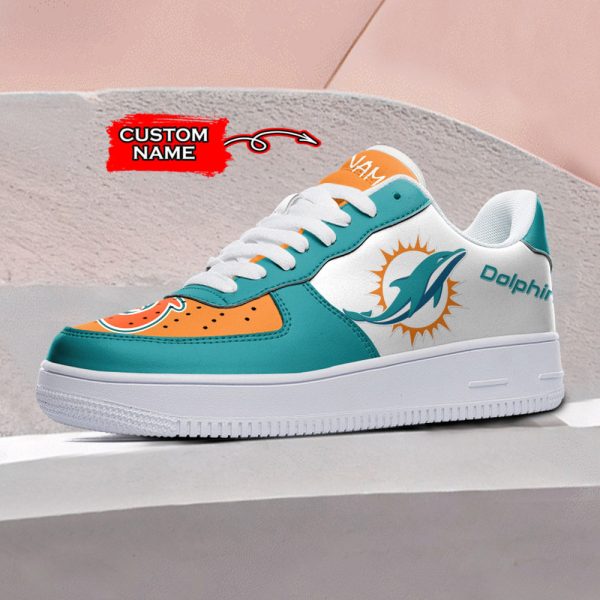 Miami Dolphins NFL Air Low-Top Sneakers Shoes For Men And Women - Image 2