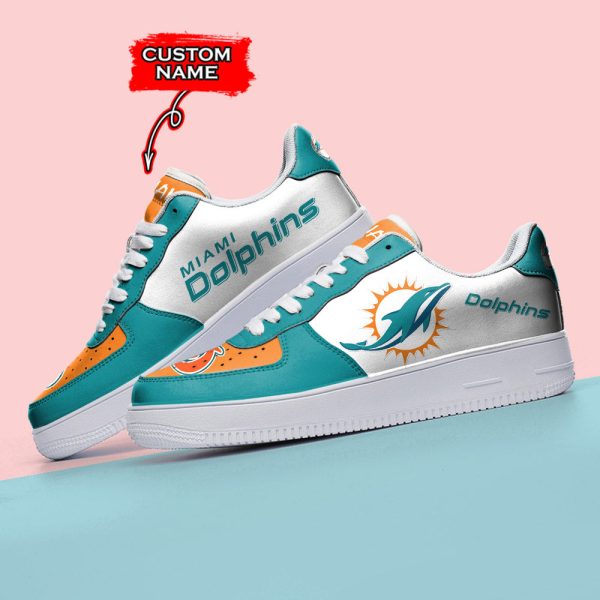 Miami Dolphins NFL Air Low-Top Sneakers Shoes For Men And Women - Image 3