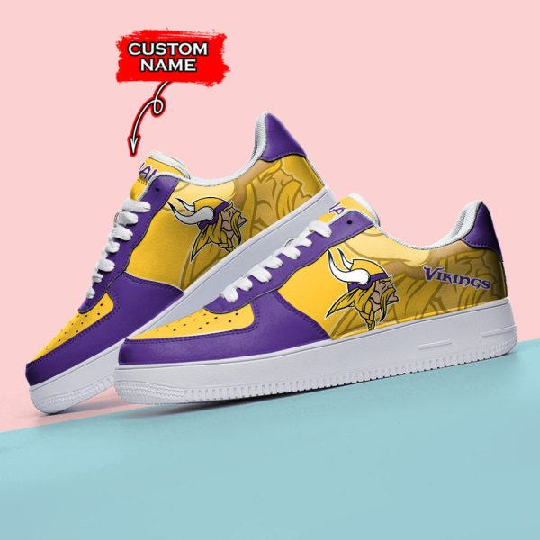 Minnesota Vikings NFL Air Low-Top Sneakers Shoes For Men And Women - Image 3
