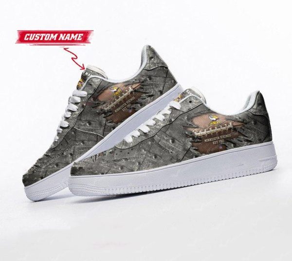 Minnesota Vikings NFL Air Low-Top Sneakers Shoes For Men And Women - Image 2