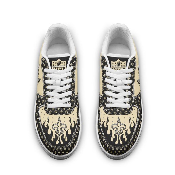 New Orleans Saints NFL Air Low-Top Sneakers Shoes For Men And Women - Image 2