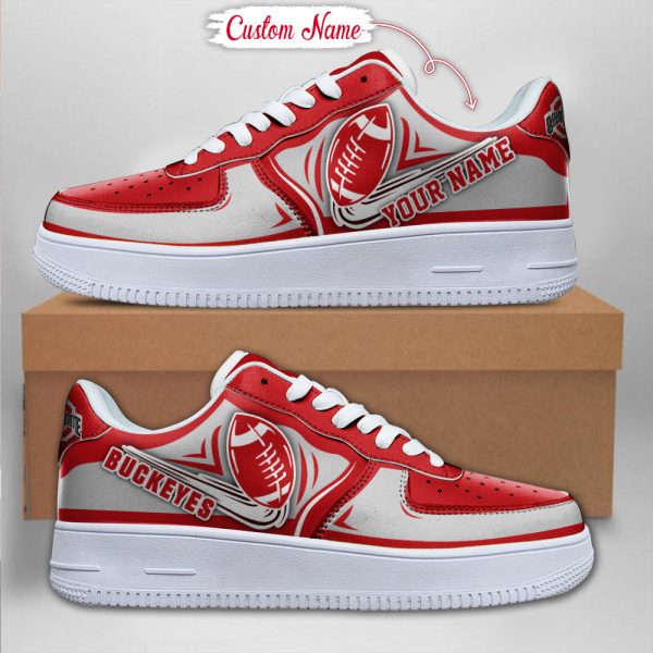 Ohio State Buckeyes NCAA Air Low-Top Sneakers Shoes For Men And Women - Image 2