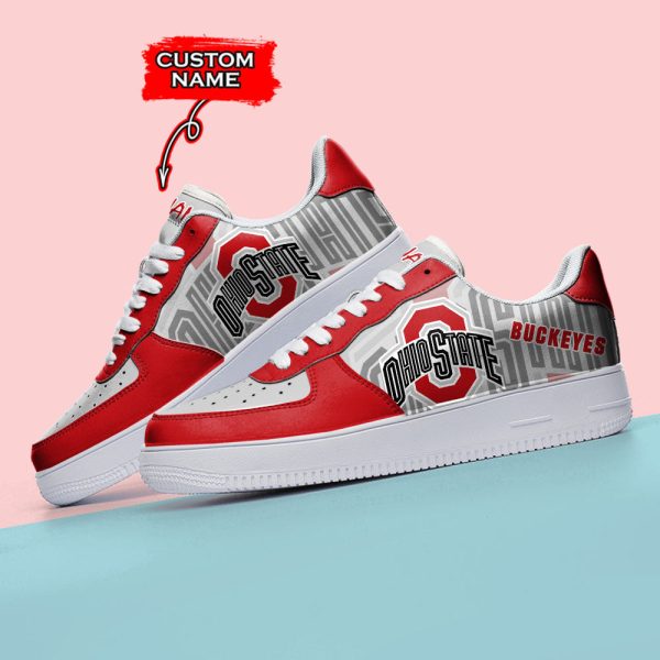 Ohio State Buckeyes NCAA Air Low-Top Sneakers Shoes For Men And Women - Image 3
